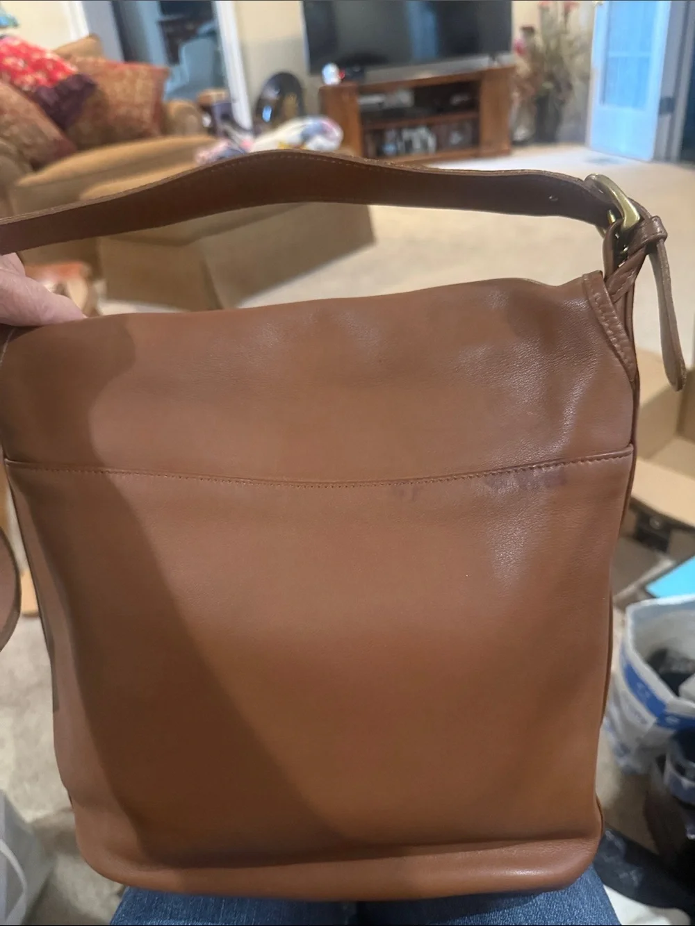 Coach Brown Leather Flap Crossbody Bag